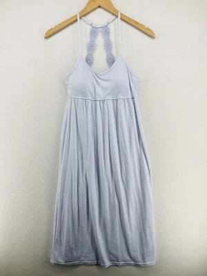 Vestido LAURA ASHLEY S Camisón a Rayas Babydoll Correa de Encaje Acolchado Azul Foto 1 de 4