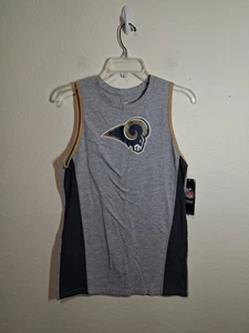 Canotta senza maniche nuova con etichette NFL Los Angeles Rams Youth casual grigia taglia large - Foto 1 di 4