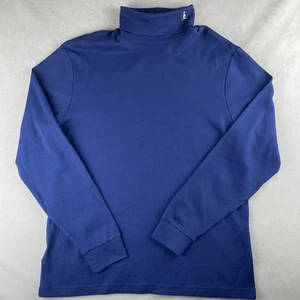 Original Penguin Munsingwear Rollkragen Shirt Herren L Blau Langarm Logo Preppy - Bild 1 von 8