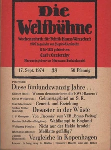 Die Weltbühne. Wochenschrift für Politik / Kunst / Wirtschaft. Heft 38, 1974 - D - Picture 1 of 1
