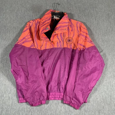 Vintage Ocean Pacific Jacket Mens Medium Purple Orange Neon Windbreaker 90s - Image 1 of 4