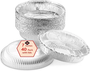 moldes de aluminio desechable redondos con tapa pack de 40, 7 zoll - Bild 1 von 3