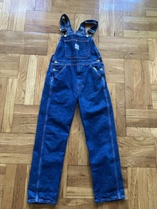 Vintage 90s Pointer Brand Denim Overalls Workwear Kids Youth Size 10 Made In USA - Picture 1 of 22