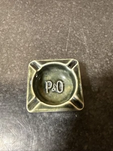 CENICERO CUADRADO DE GRES ESMALTADO P&O LÍNEA DE ENVÍO VINTAGE - Imagen 1 de 6