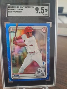 2020 Bowman Draft 1st Edition Masyn Winn Blue Foil /150 1st Cardinals - Picture 1 of 2
