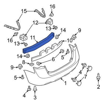For Nissan Rogue Select 2014-2015 Nissan 85030JM00A Rear Bumper Impact Bar - Imagem 1 de 2