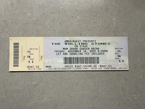 MUSIC CONCERT FULL TICKET FOR THE ROLLING STONES NOV 8 2005 MGM GRAND GARDEN - Picture 1 of 2
