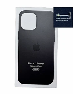 Apple - iPhone 12 Pro Max Silicone Case with MagSafe - Black MHLG3ZM/A - Picture 1 of 2