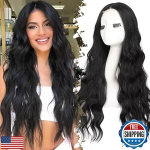 Eawwii Black Wig for Women Long Wavy 4x1 Lace Natural Hairline Glueless for B - Picture 1 of 5