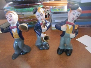 Vintage Musical Trio Figuren in Anzügen (3) 6 1/2 Höhen - Bild 1 von 3