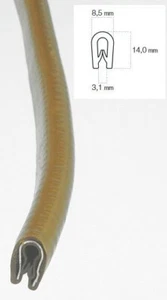 Kantenschutzprofil Keder Kantenschutz Band PVC Blech 1-3 mm Gummi Profil GOLD - Bild 1 von 24