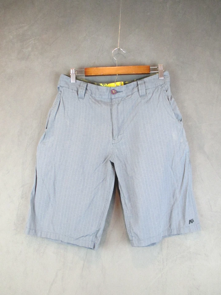 Shorts Burton analógico masculino 31 listras azuis skatista bolsos híbridos desempenho - Imagem 1 de 4