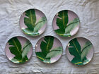 Set of FIVE (5) Ceramic 8 Oak Lane Banana Leaf dessert/salad plates, gorgeous co