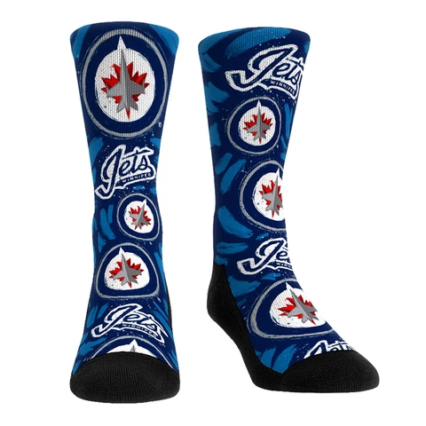 Unisex Rock Em Socks Winnipeg Jets Allover Logo & Paint Crew Socks Cover