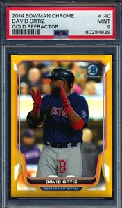 2014 Bowman Chrome David Ortiz rifrattore oro /50 PSA 9 COME NUOVO - Foto 1 di 3
