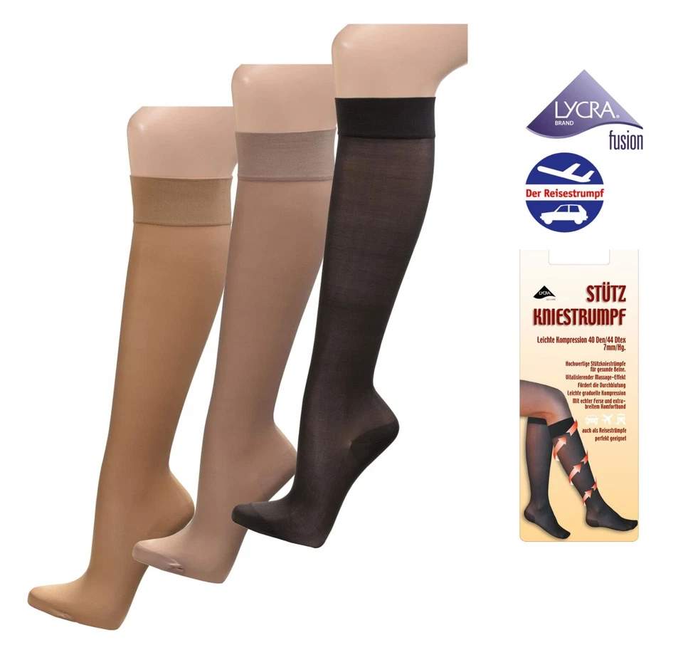 5 Paar Knie-Strümpfe stützend 40den Stützkniestrümpfe Massage Effekt kompression - Bild 1 von 1