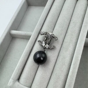 Authentic, single ear only CHANEL earrings Coco mark stone B13 A used Japan50127 - Bild 1 von 7