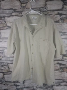 REI Men's Large Short Sleeve Button Up Shirt Creme - Picture 1 of 3