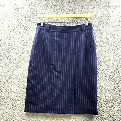 Esprit Womens Pencil  Skirt Size 8 Navy Blue Beige Pinsripe - Image 1 of 4
