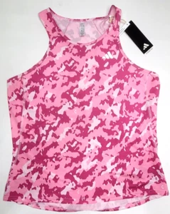 Adidas Women’s OWN THE RUN CAMO AREOREADY RUNNING TANK TOP Sz Large NEW - Picture 1 of 6