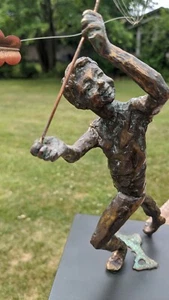 Original signed 1968 Curtis Jere Boy With A butterfly Sculpture figurine - Picture 1 of 8