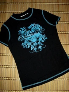 Billie Girls Billabong Youth Size 4 UPF50 Surf Rash Guard Black Top Shirt - Picture 1 of 3