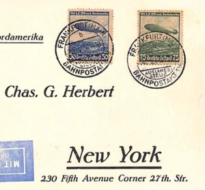 GERMANY Zeppelin HINDENBURG Air *BAHNPOSTAMT-19* CDS Cover 1936 New York LZ175 - Picture 1 of 10