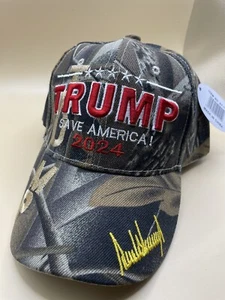 Save America 2024 TRUMP Camo Cap/ Hat Patriotic- Adjustable - Picture 1 of 7