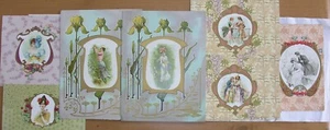 ART NOUVEAU. 7 Embossed Chromo Samples. Early 20th century. - Picture 1 of 4