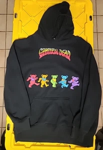 Greatful Dead Sweatshirt Adult XL Long Sleeve Hooded Black Dancing Bears - Imagen 1 de 7