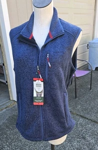 ORVIS Hombres Talla Mediana Cremallera Completa DENALI Suéter Tejido Polar Chaleco Gris Azul NUEVO - Imagen 1 de 9