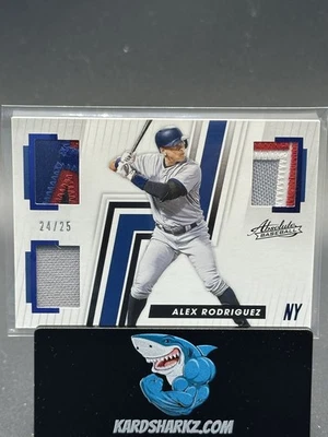 2019 Panini Absolute Triple Relic Alex Rodriguez #AB-AX GAME USED patch #'d /25  - Image 1 of 2