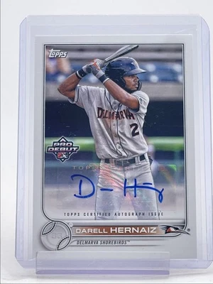 DARELL HERNAIZ 2022 TOPPS PRO DEBUT AUTOGRAPH SHOREBIRDS AUTO Q5814 - Image 1 of 2