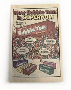 Publicidad/arte de pared con impresión de caramelo de goma Bubble Yum Super Yum años 80 Lifesavers Inc. - Imagen 1 de 1