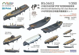 Rainbow RB3602 1/350 IJN Flugzeug Schlachtschiff ISE Klasse Boote Set [3DP+PE+Aufkleber] - Bild 1 von 2