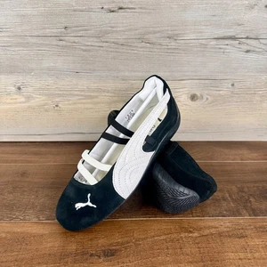 PUMA Speedcat Ballet Suede Womens Size 8 Black White Warm White 401287 06 - Picture 1 of 9