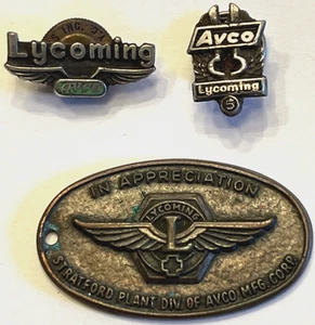 Lote De Colección 3 Alas de Prendedor Avco Lycoming Motor Aviación Servicio Esterlina - Imagen 1 de 11