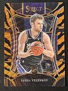 2023-24 Panini Select Sasha Vezenkov RC Tiger Stripes Rookie Mezzanine Kings - Picture 1 of 2
