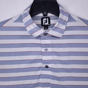 Footjoy Poloshirt Herren Medium gestreift grau, weiß Golf Performance Activewear  - Bild 1 von 13