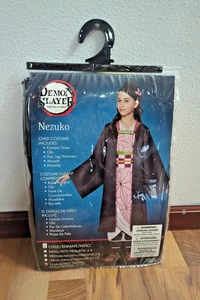New Demon Slayer Nezuko Kimono Dress Child Halloween Costume Sz XL (14-16) - Picture 1 of 4