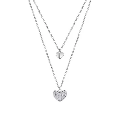 Collana Donna Doppio Filo Lotus Silver LP3918-1/1 In Argento Con Cuori - Immagine 1 di 3