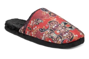 INC Mens Paisley Print Satin Slippers Comfort Flex Sole S 6/7 or M 8/9 - Picture 1 of 4