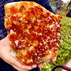 9.44LB Raro Natural Amarillo Cristal Racimo Flor Amarillo Cristal Bloque Reparación - Imagen 1 de 12