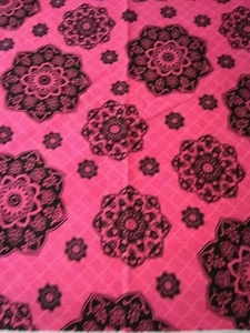 BROTHER SISTER DESIGN STUDIO 2013 Pink & Black Medallions 3/4 yd x 45 wide - Picture 1 of 4