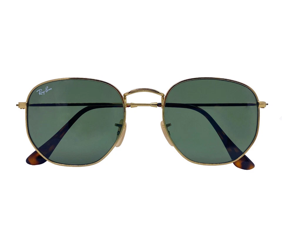 Ray-Ban Sunglasses RB3548N Hexagonal Flat Gold Frame Green Classic Lenses 54mm - Image 1 of 4