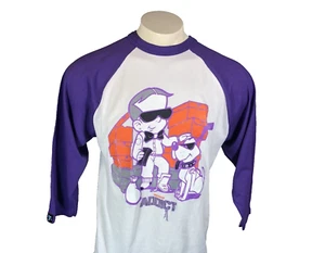 Filthy Dripped Men's L T-shirt Sneaker Addict Baseball Tee Purple White - Picture 1 of 11
