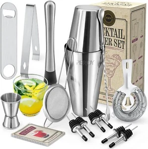 Cocktail Shaker Coktailmixset Cocktail Set Doppelten Jigger Eiszange 16er Set - Bild 1 von 6