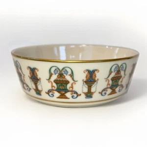 Cuenco Lenox Lido 1970 pintado a mano porcelana oro 24K 5,75" columnas neoclásicas - Imagen 1 de 4