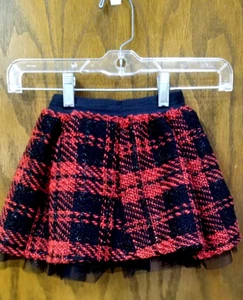 Girls Holiday Skirt Size 4 Red/Black Plaid Lace Sparkles - Picture 1 of 11