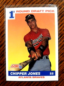 CHIPPER JONES 1991 SCORE 1st RDP ROOKIE CARD #671 ATLANTA BRAVES HOF - Bild 1 von 1